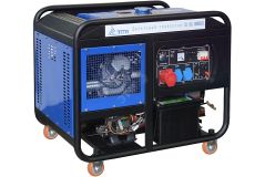 Генератор дизельный TSS SDG 10000EH3, мощность 10 кВт, 3 фазный, напряжение 400, электростартер, колеса, двигатель  R2V870X 077003 ТСС