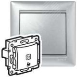 VALENA Кнопка с подсветкой с символом Звонок алюминий 770215 Legrand