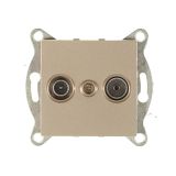Ugra Розетка TV+ SAT, оконечная, скрытая установка.  шампань С11TS1-027 GUSI ELECTRIC