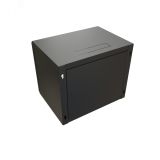 Шкаф настенный 19-дюймовый 19'' 15U 775x600х600мм стеклянная дверь с перфорацией ручка с замком черный RAL 9004 WRline'' 520251 WRLine