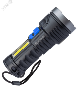 Фонарь ручной аккумуляторный 3Вт LED+3ВтCOB/Li-ion 18650 1200mAh/ABS-пл/индикатор/USB-шнур, КОСМОС KOS115Lit Космос