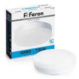 Лампа светодиодная LED 15вт GX53 дневной таблетка 25869 FERON