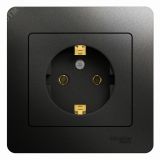 GLOSSA Розетка с заземлением антрацит в сборе GSL000742 Systeme Electric