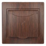 Розетка 2P+E Schuko с крышкой, 16А-250В, СУ, Plano, венге, 1-203-10 Б0030064 ЭРА