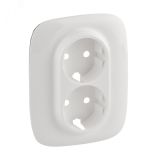 Valena ALLURE Лицевая панель для двойной силовой розетки 2х2К+З Белая 754955 Legrand