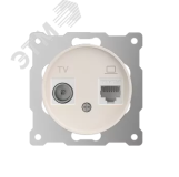 Розетка двойная антенна/компьютер TV/RJ45 кат.5e, цвет бежевый (серия Florence) 7700244 OneKeyElectro