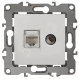 Розетка комбинированная RJ45+TV, Эра12, белый, 12-3110-01 Б0027441 ЭРА