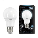 Лампа светодиодная LED 10 Вт 920 лм 4100К AC150-265В E27 А60 (груша) нейтральный Black 102502210 GAUSS