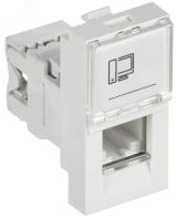 Розетка компьютерная RJ45 UTP категория 5e 1 модуль CKK-40D-RI1-K01 IEK