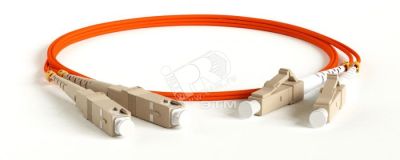 Патч-корд волоконно-оптический (шнур) мм 50/125 LC-SC duplex LSZH черный (2м) 225320 Hyperline