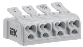 Клемма пружинная соединительная КСПз4-2L+N+PE UKZ-B06-4P-F0-E1-10 IEK