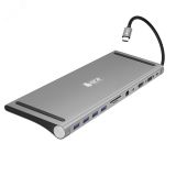 Док-станция 11 в 1, USB Type C 3.1 на USB 3.0, 3xUSB 2.0 , PD, HDMI 2.0, VGA, MicroSD, аудио 1000699115 Greenconnect
