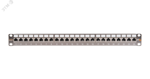 Панель 19'', 1U, 24 порта, Кат.6a, RJ45/8P8C, экран., металлик ЭКО22778 NIKOMAX