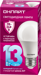 Лампа светодиодная 13вт OLL-A60-13-230-6.5K-E27 PRO 90-240В ОНЛАЙТ 31984 ОНЛАЙТ