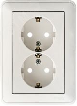 W59 Розетка двойная скрытая с заземлением 16А белая RS16-255-18 Systeme Electric