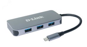 Разветвитель USB 1хUSB Type-C, 3хUSB Type-A, 1хUSB Type-C/PD 3.0, 1хHDMI, 1хRJ45 135515 D-Link