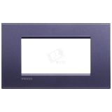 LivingLight Рамка прямоугольная 4 поста Синий шелк LNA4804CB BTicino