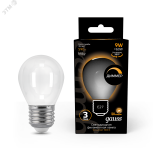 Лампа светодиодная филаментная LED 9 Вт 590 лм 3000К AC185-265В E27 шар P45 теплая матовая колба диммируемая Black Filament 105202109-D GAUSS