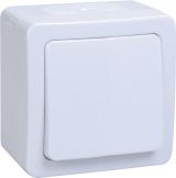 Гермес PLUS Выключатель одноклавишный проходной наружный белый IP54 EVMP12-K01-10-54-EC IEK