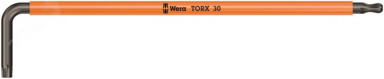 Ключ Г-образный 967 SPKXL TORX Multicolour удлиненный с шаром TX 30 x 195 мм WE-024488 Wera