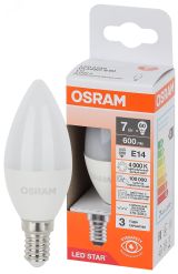 Лампа светодиодная LED Star Свеча 7Вт (замена 60Вт), 600Лм, 4000К, цоколь E14 OSRAM 4058075696419 LEDVANCE