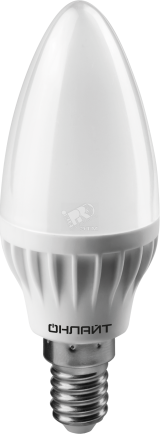 Лампа светодиодная LED 6вт E14 белый матовая свеча 19207 ОНЛАЙТ