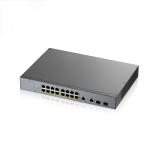 Коммутатор управляемый L2 Smart 16 портов PoE+ 100/1000 Мб/с, 2xSFP/RJ-45 250 Вт 124565 Zyxel