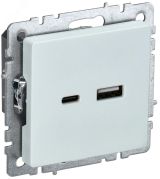 BRITE Розетка USB A+C 18Вт РЮ11-1-БрЖ жемчуг BR-U22-018-K36 IEK