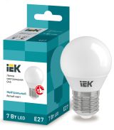 Лампа светодиодная G45 шар 7Вт 230В 4000К E27 IEK LLE-G45-7-230-40-E27 IEK