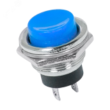 Выключатель-кнопка металл 250V 2А (2с) (ON)-OFF 16.2 синяя, REXANT 36-3352 REXANT