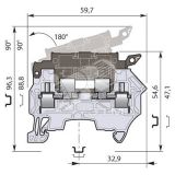 Держатель предохранителя 4мм.кв. серый 5x20мм/5x25мм ZS4-SF1 1SNK508410R0000 TE Connectivity (Entrelec,Tyco)