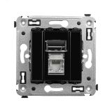 Avanti Компьютерная розетка RJ-45 в стену, кат.6  одинар ая экранированная,Черный квадрат 4402393 DKC