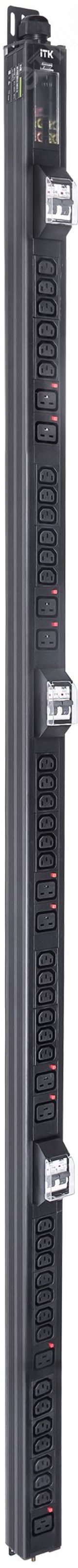 Блок распределения питания ITK BASE PDU PV1113 45U 3ф 32А 38C13 10C19 6м IEC60309 зел. BS-PV46-38C13-10C19-13-02 ITK