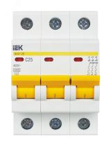 Выключатель автоматический трехполюсный 25А C ВА47-29 4.5кА MVA20-3-025-C IEK