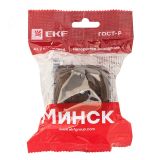 Розетка 1-местная ОП Минск 16А с заземлением темное дерево EGR16-028-40 EKF