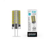 Лампа светодиодная LED 5 Вт 400 лм 4100К DC12В G4 капсула нейтральный Низковольтная Elementary 18725 GAUSS