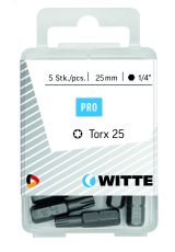 Бита TORX T10 х 25 мм 1/4'' C6.3 Industrial пластик.уп. 5 шт. 429503200 WITTE