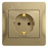 GLOSSA Розетка с заземлением в сборе титан GSL000442 Systeme Electric