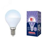 Лампа светодиодная LED-G45-7W/DW/E14/FR/NR Форма шар, матовая.  Norma. Дневной (6500K). UL-00003818 Uniel