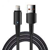 Кабель USB-A - Lightning для Apple, 2,4А, 1м, черный 18-7058 REXANT