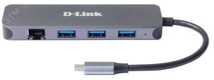 Разветвитель USB 1хUSB Type-C, 3хUSB 3.0 Type-A, 1хUSB Type-C/PD 3.0, 1хRJ45 135514 D-Link