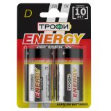 Батарейка Трофи LR20-2BL ENERGY POWER Alkaline (12/96/3456) C0034933 ЭРА