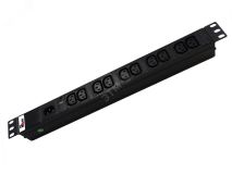 Блок розеток Rem-10 без шнура с индикатором 10 IEC 60320 C13 вход IEC 60320 C14 10A 19' R-10-10C13-I-440-Z REM