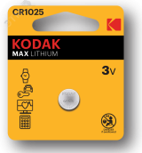 Батарейка CR1025-1BL MAX Lithium (60/240/50400) Б0029108 KODAK