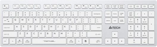 Клавиатура беспроводная Fstyler FBX50C, USB, BT/Radio, slim, multimedia, белый 1678068 A4Tech