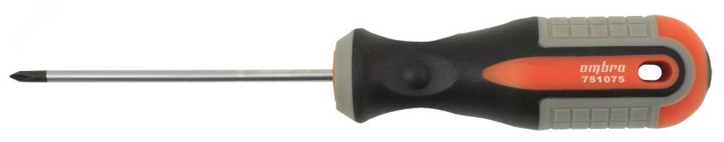 Отвертка стержневая крестовая ROUND GRIP, PH0x75 мм 055132 Ombra