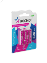 Аккумулятор 600мАч R03 NiMH 4BL, KOCR03NIMH600mAh4BL Космос