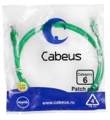 Патч-корд U/UTP, категория 6, 2xRJ45/8p8c, неэкранированный, зеленый, PVC, 1.5м 8685c Cabeus