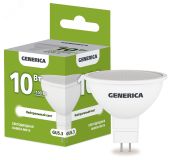 Лампа светодиодная MR16 софит 10Вт 230В 4000К GU5.3 GENERICA LL-MR16-10-230-40-GU5-G IEK