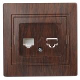 Розетка информационная RJ45, СУ, Plano, венге, 1-303-10 Б0030088 ЭРА